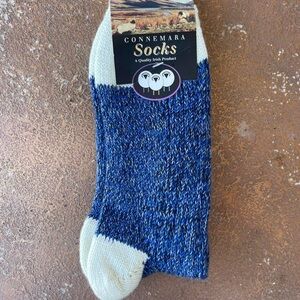 NWT wool blown blue Irish walking socks sz large mens